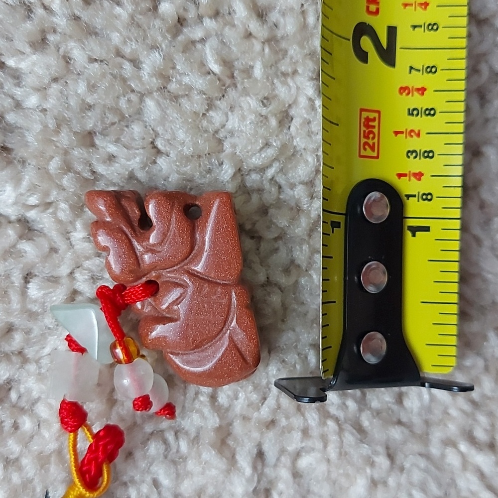 Sunstone Gemstone Chinese Purse Phone Charm Dragon - Picture 6 of 8
